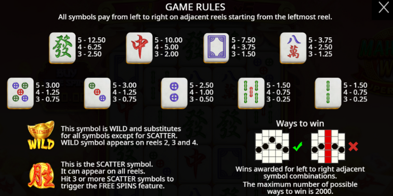 mahjong wins super scatter 77jili game rules